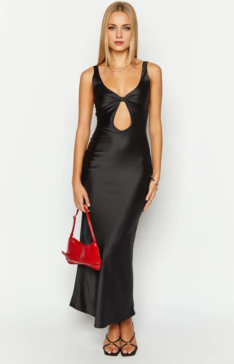 Regular Straps Sleeveless Satin Trendy Ankle-Length Prom Party Dresses Backless Pleats Affordable Satin Evening Dresses No Slit